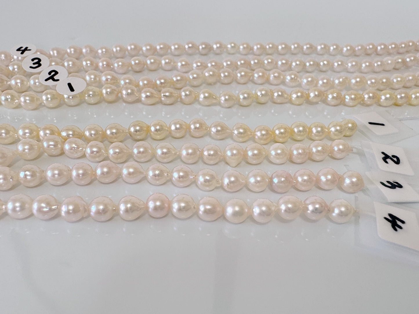 4.5-5mm Japanese White Akoya Baby Pearl Beads, Genuine Akoya Pearl, Full Strand, 40cm , 15.7", Cultured Salt water pearl