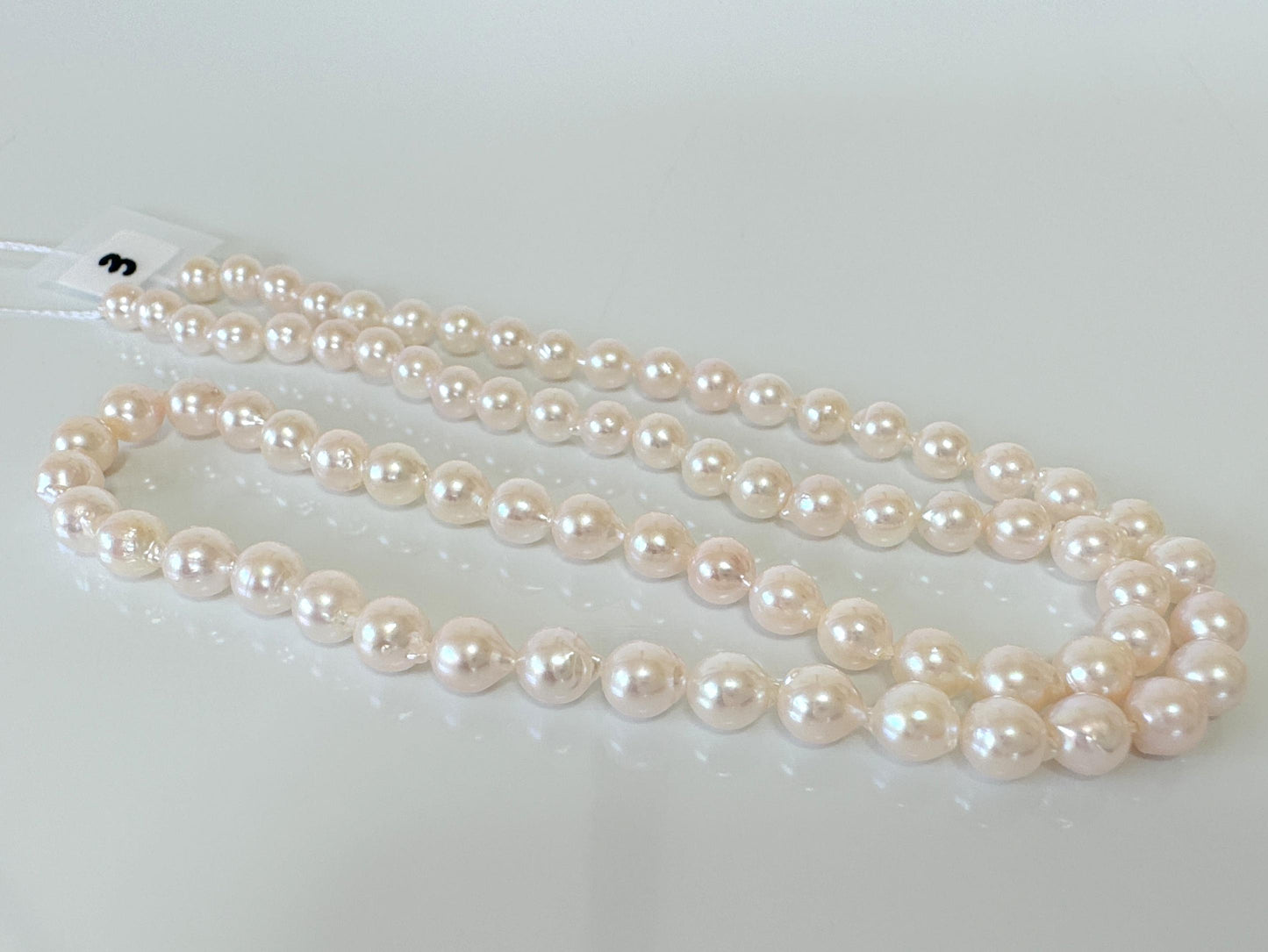 4.5-5mm Japanese White Akoya Baby Pearl Beads, Genuine Akoya Pearl, Full Strand, 40cm , 15.7", Cultured Salt water pearl