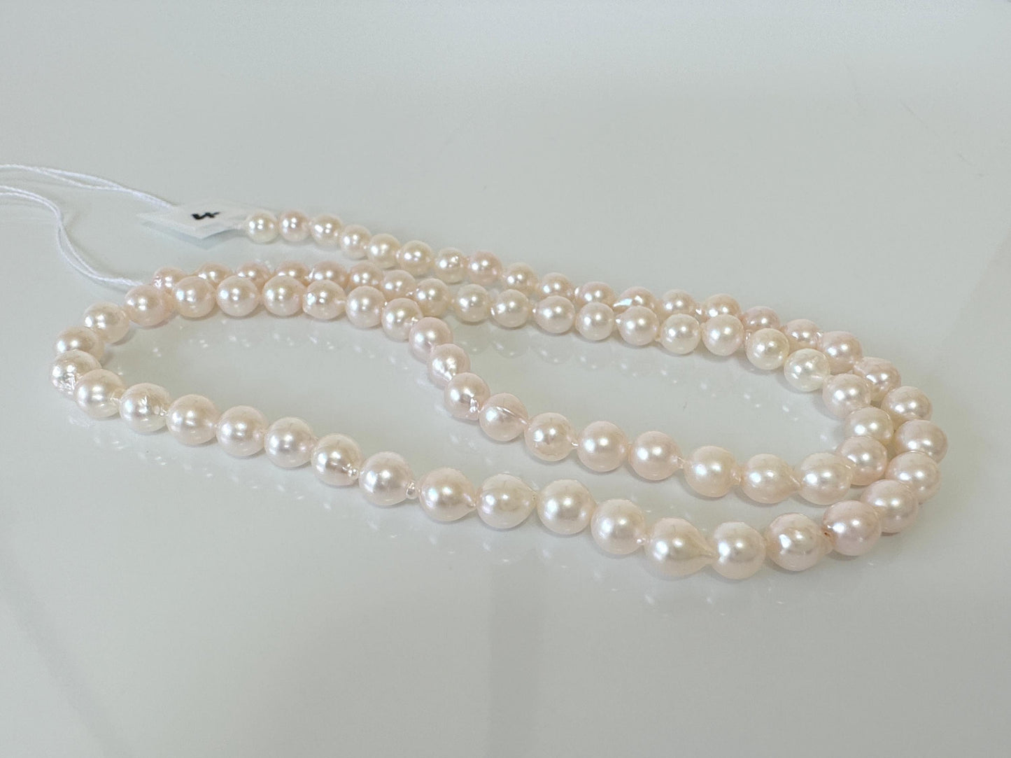 4.5-5mm Japanese White Akoya Baby Pearl Beads, Genuine Akoya Pearl, Full Strand, 40cm , 15.7", Cultured Salt water pearl