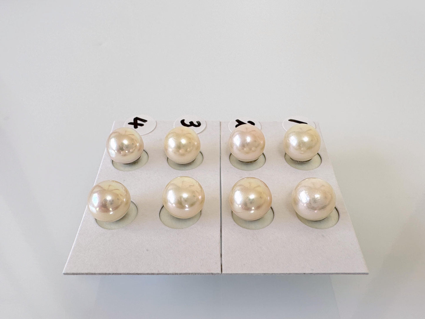 Japanese Cream White Akoya Pearl Stud Earrings, 8mm, Titanium Post/Ear Nuts, Genuine Akoya Pearl, Salt water pearl, Value-priced