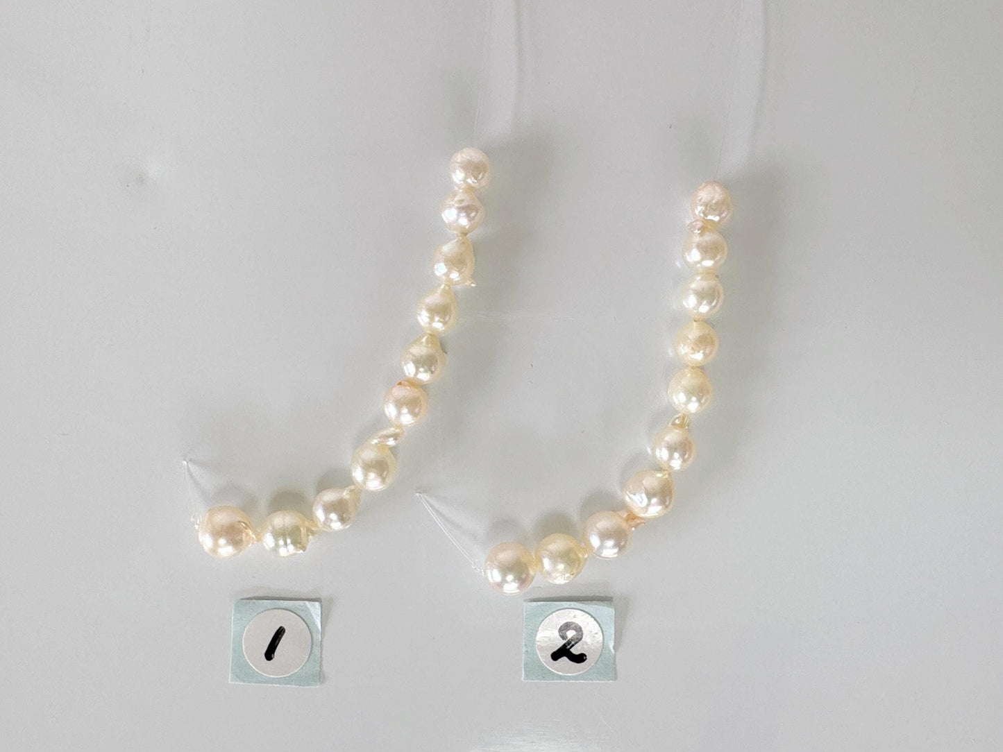 10 Pieces Short Strand of Japanese White Akoya Pearl Beads, 5-5.6mm Semi-baroque, Genuine Akoya Pearl, Cultured in Sea Water