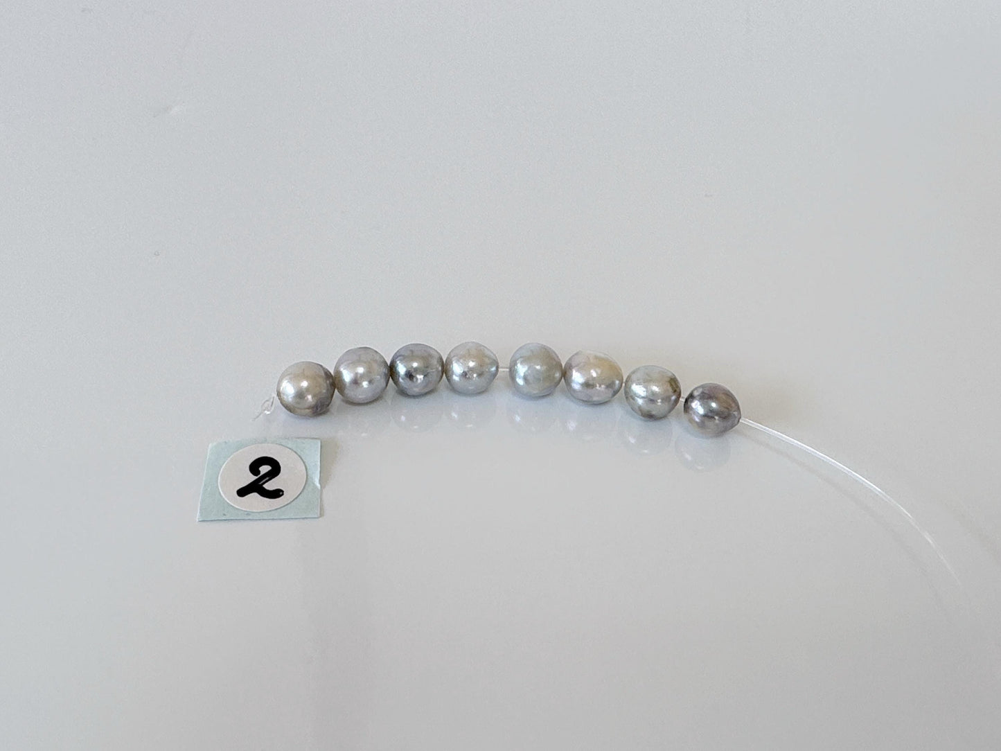 Japanese Natural blue/silver color Akoya Pearl Beads, 5-5.5mm, Mini Strand, Short Strand of 8 Pieces, Cultured in Sea Water