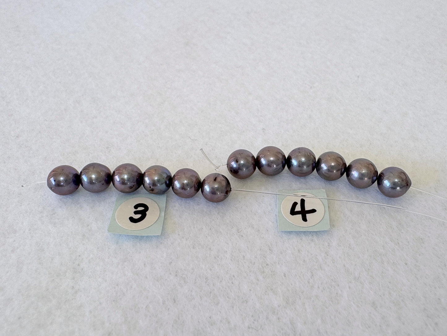 6 Pieces Short Strand of Japanese Peacock Black Akoya Pearl Beads, 5.7-5.9mm, Genuine Akoya Pearl, Cultured in Sea Water