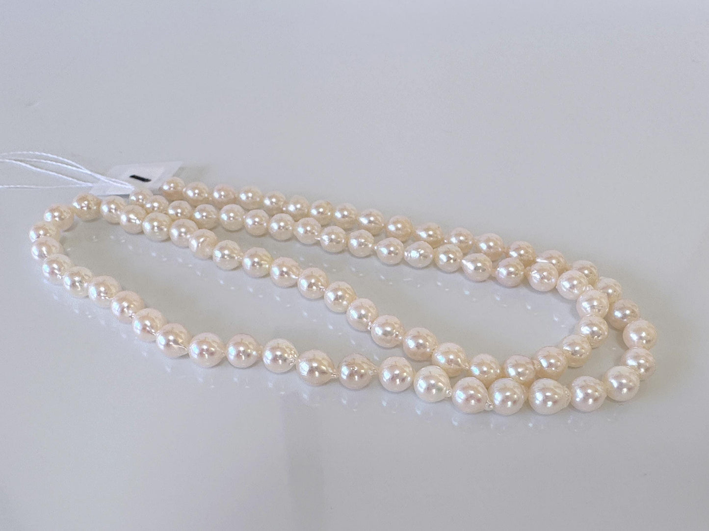 4.5-5mm Japanese White Akoya Baby Pearl Beads, Genuine Akoya Pearl, Full Strand, 40cm , 15.7", Cultured Salt water pearl