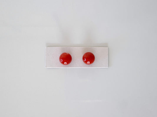 Value-priced for reason, Japanese Ox-Blood Red Coral (Aka coral) Round Pair Loose, 8.3mm with Half-Drilled Hole, Price per Pair