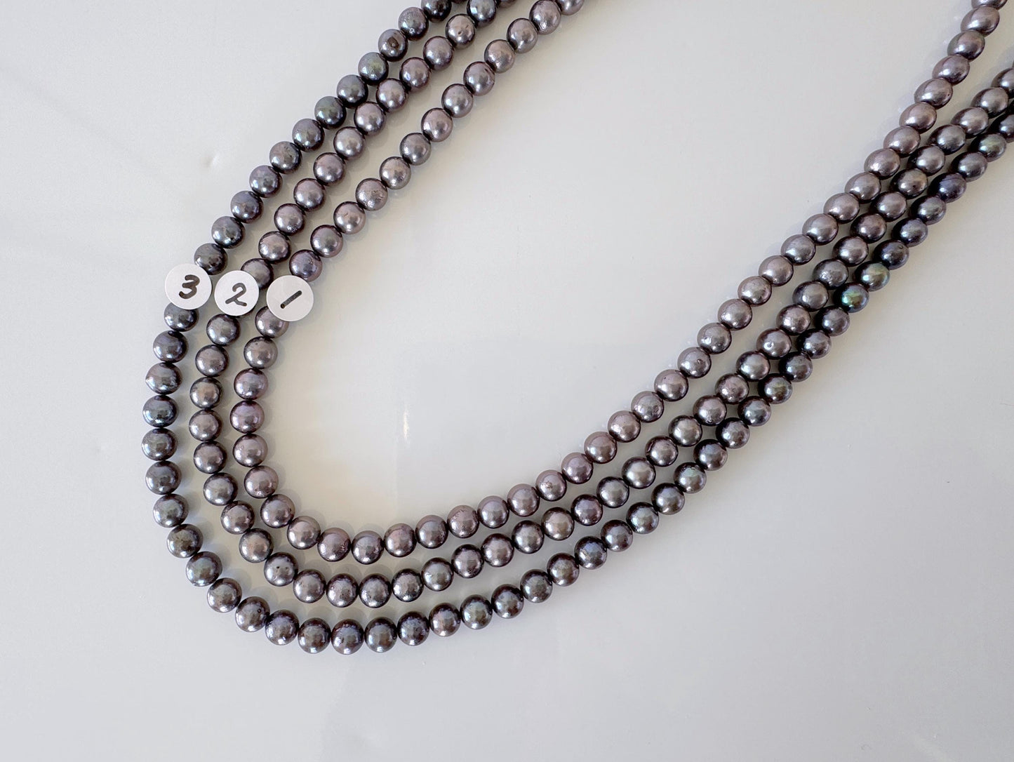 5.5-6mm Japanese Black/Black peacock Akoya Pearl Beads, Full Strand, 40cm , 15.7", Salt Water cultured pearl