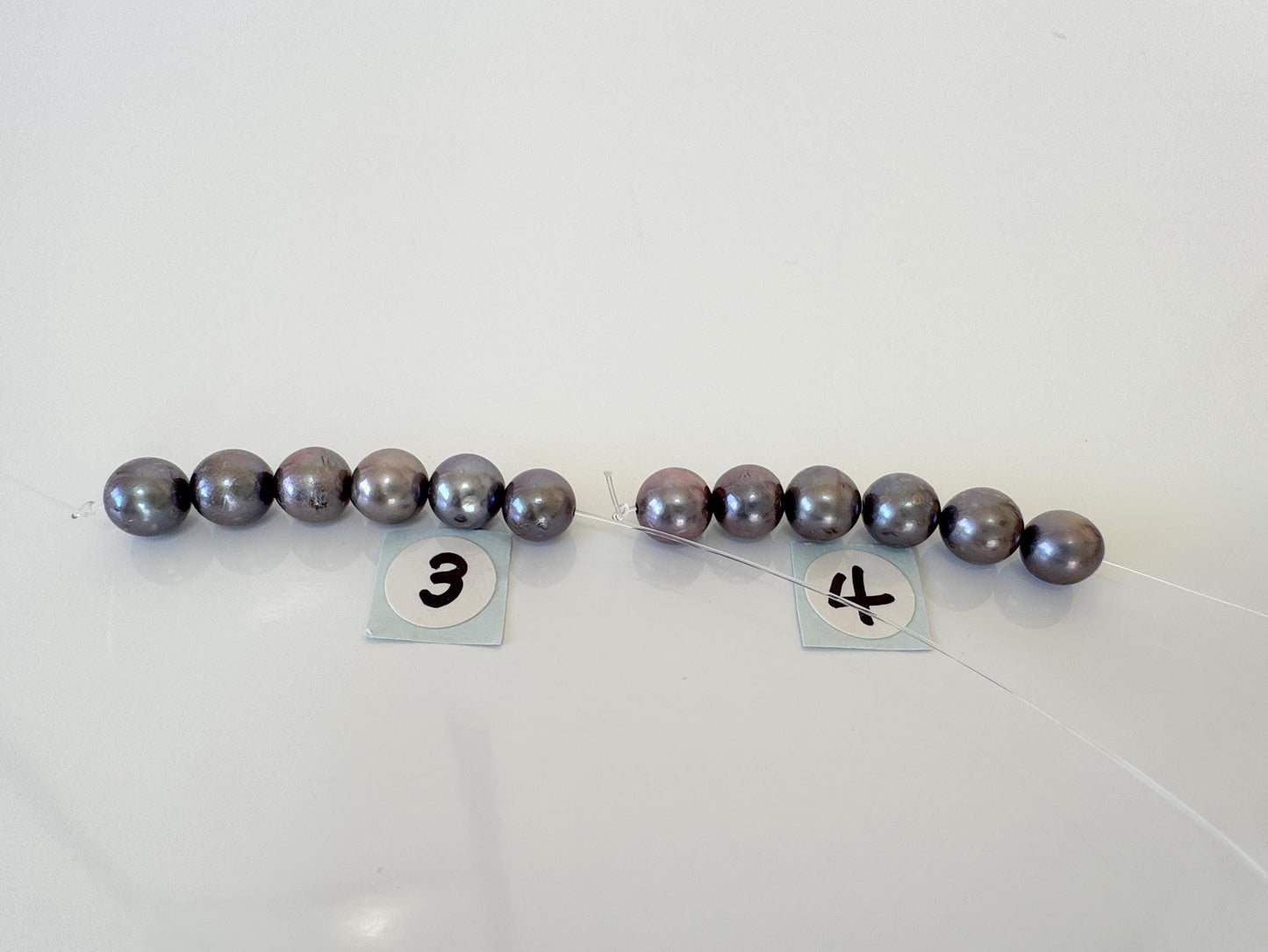 6 Pieces Short Strand of Japanese Peacock Black Akoya Pearl Beads, 5.7-5.9mm, Genuine Akoya Pearl, Cultured in Sea Water