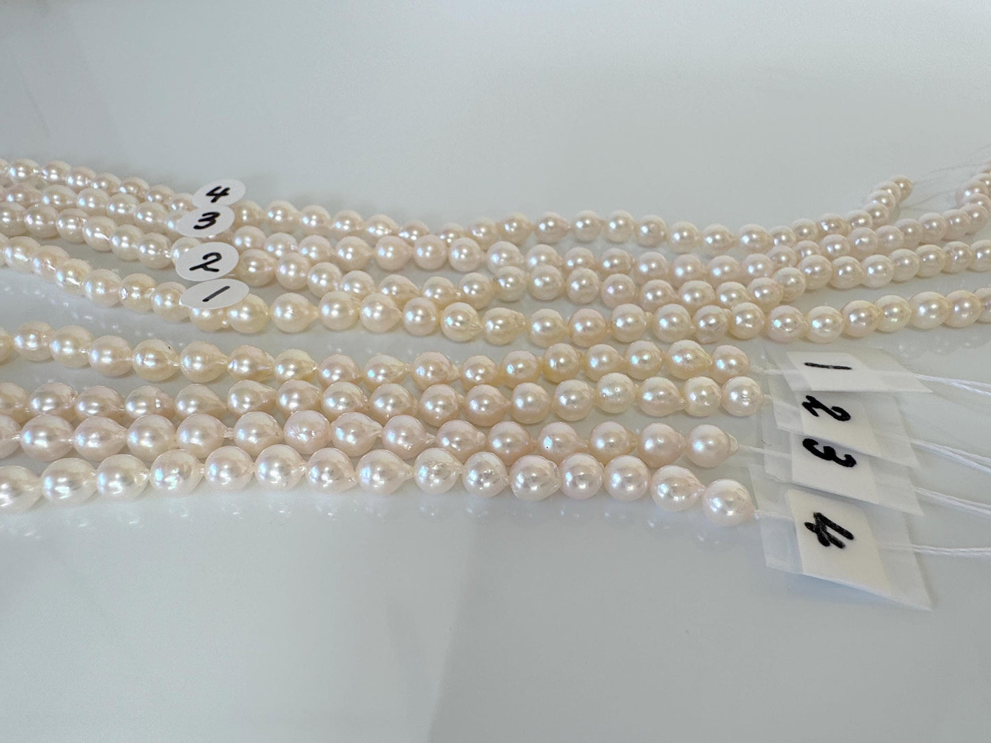 4.5-5mm Japanese White Akoya Baby Pearl Beads, Genuine Akoya Pearl, Full Strand, 40cm , 15.7", Cultured Salt water pearl