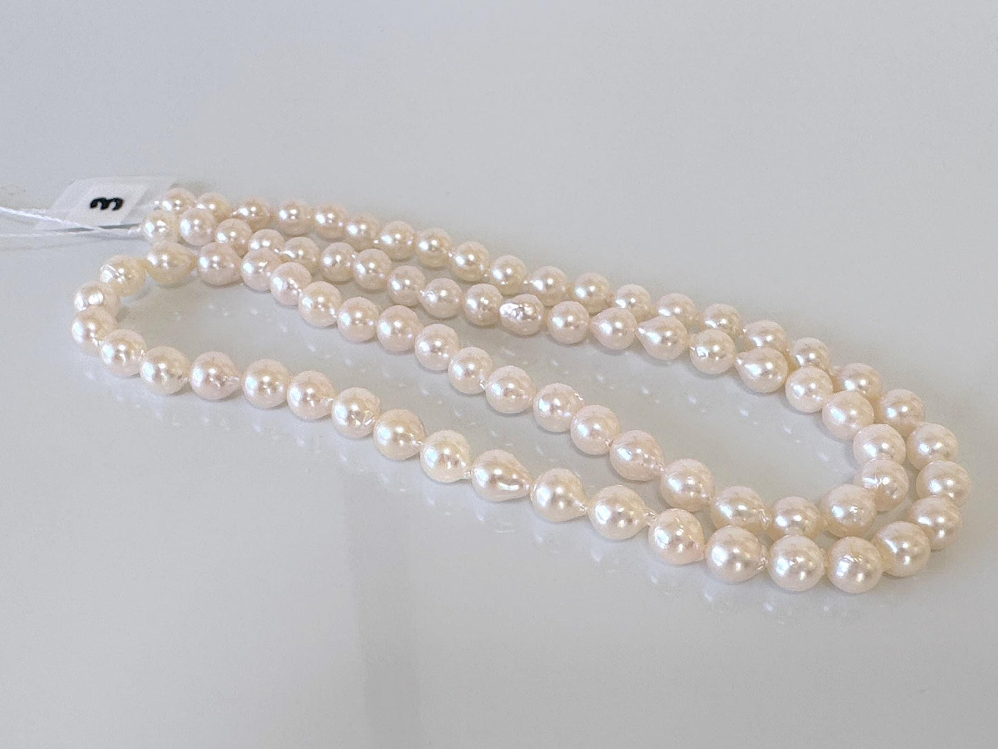 4.5-5mm Japanese White Akoya Baby Pearl Beads, Genuine Akoya Pearl, Full Strand, 40cm , 15.7", Cultured Salt water pearl