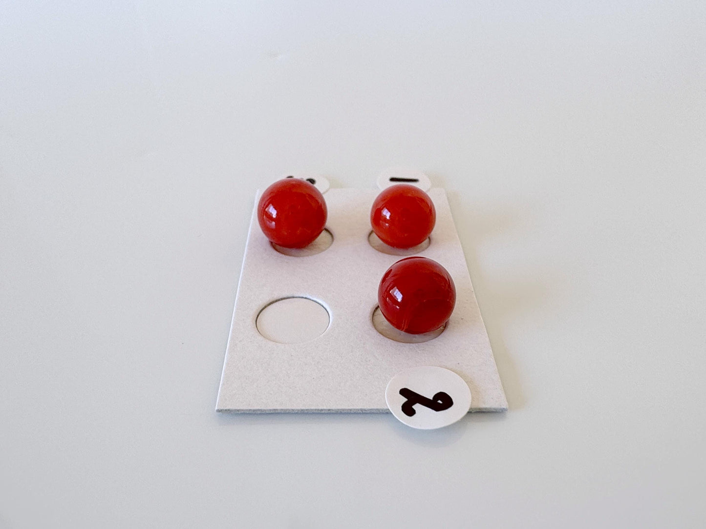 Value-priced for reason, Japanese Ox-Blood Red Coral (Aka coral) Round Pair Loose, 8.2-8.8mm with Half-Drilled Hole, Price per Piece