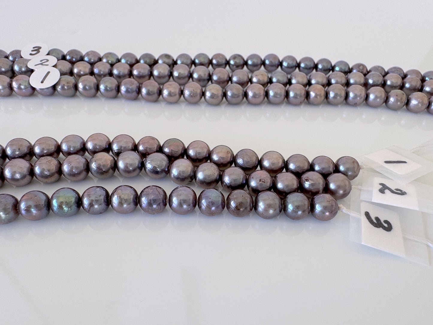 5.5-6mm Japanese Black/Black peacock Akoya Pearl Beads, Full Strand, 40cm , 15.7", Salt Water cultured pearl