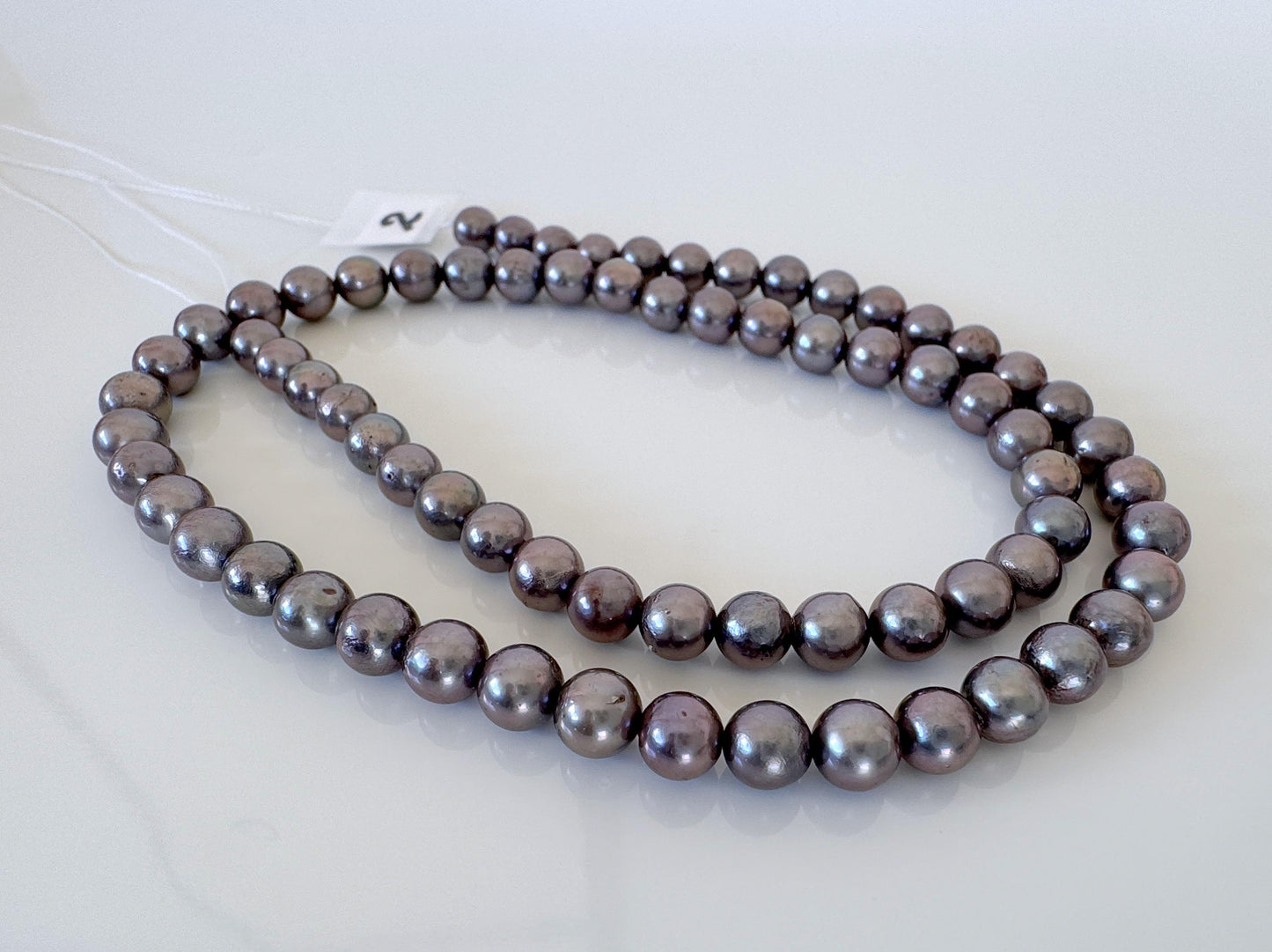 5.5-6mm Japanese Black/Black peacock Akoya Pearl Beads, Full Strand, 40cm , 15.7", Salt Water cultured pearl