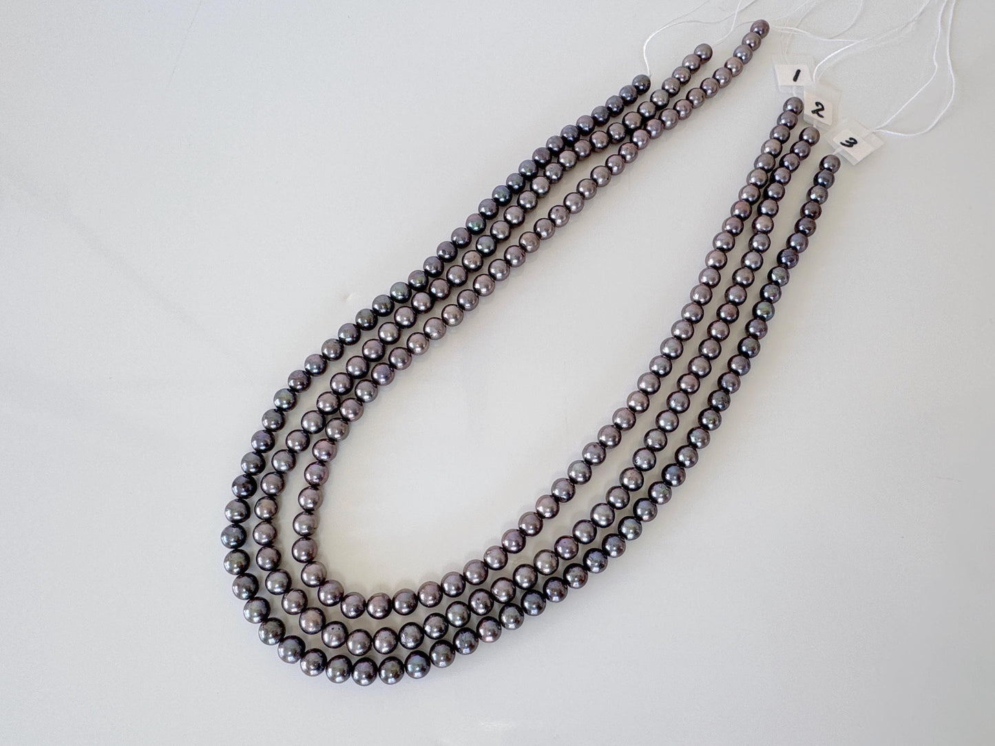 5.5-6mm Japanese Black/Black peacock Akoya Pearl Beads, Full Strand, 40cm , 15.7", Salt Water cultured pearl