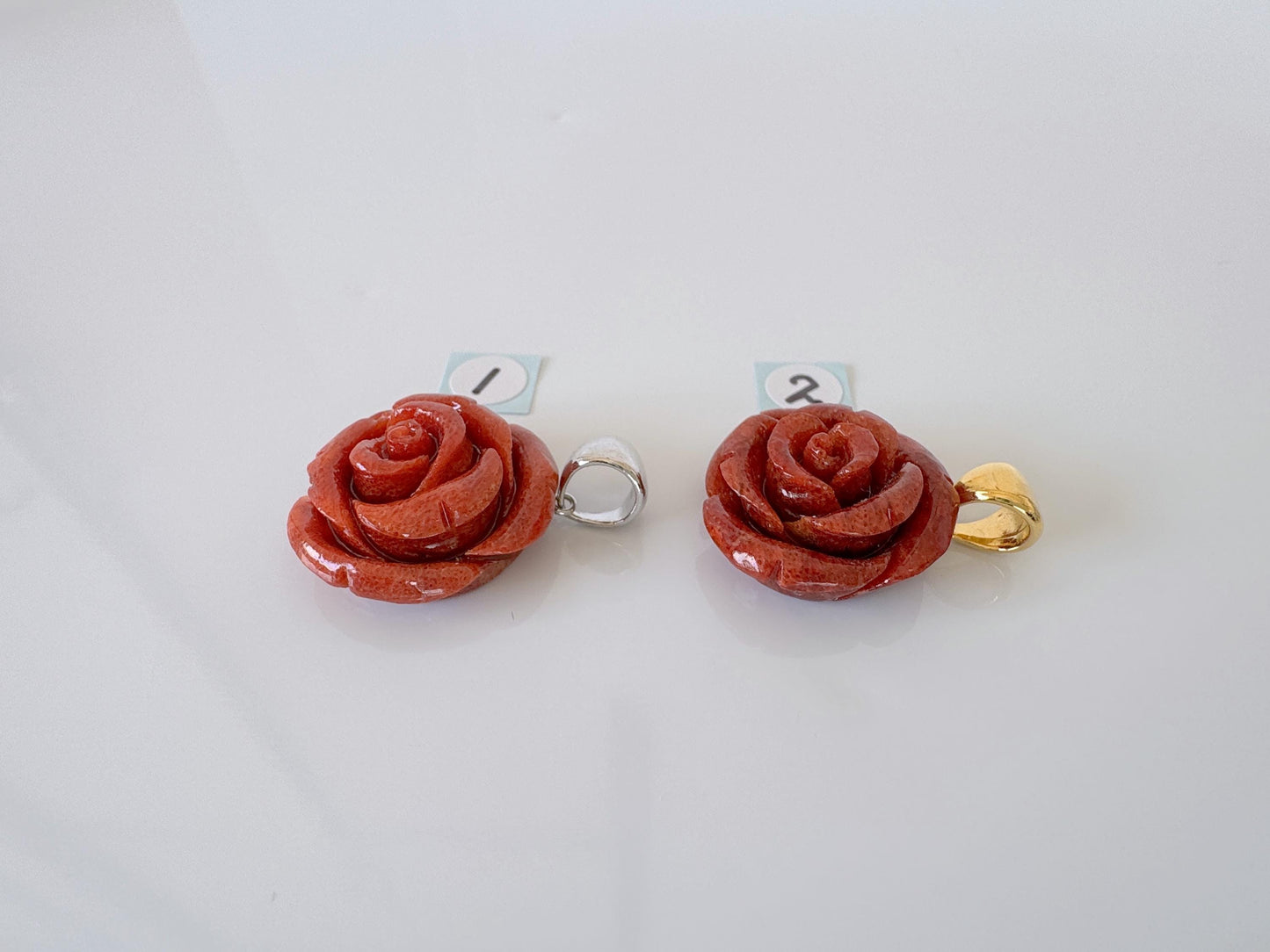 Natural sponge coral  rose pendant 20mm, coral rose pendant, price per piece