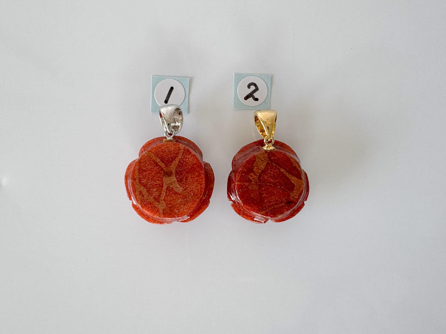 Natural sponge coral  rose pendant 20mm, coral rose pendant, price per piece