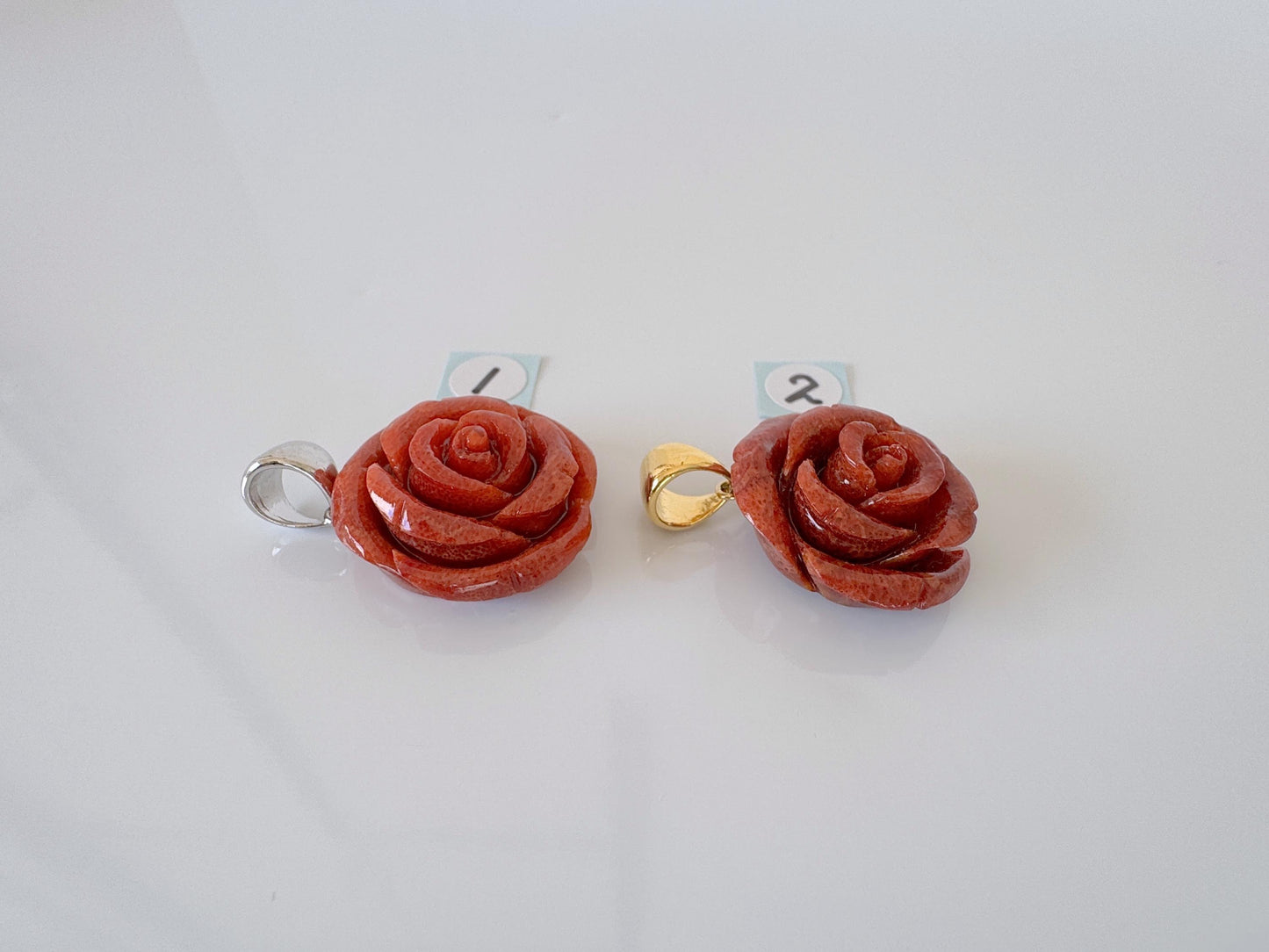 Natural sponge coral  rose pendant 20mm, coral rose pendant, price per piece