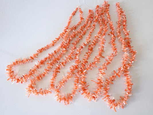 Japanese Red Coral (Aka coral) Short Branch 40cm Strand, 15.7", Natural Red/Orange/White Color Coral for Jewelry Making, Price per Strand