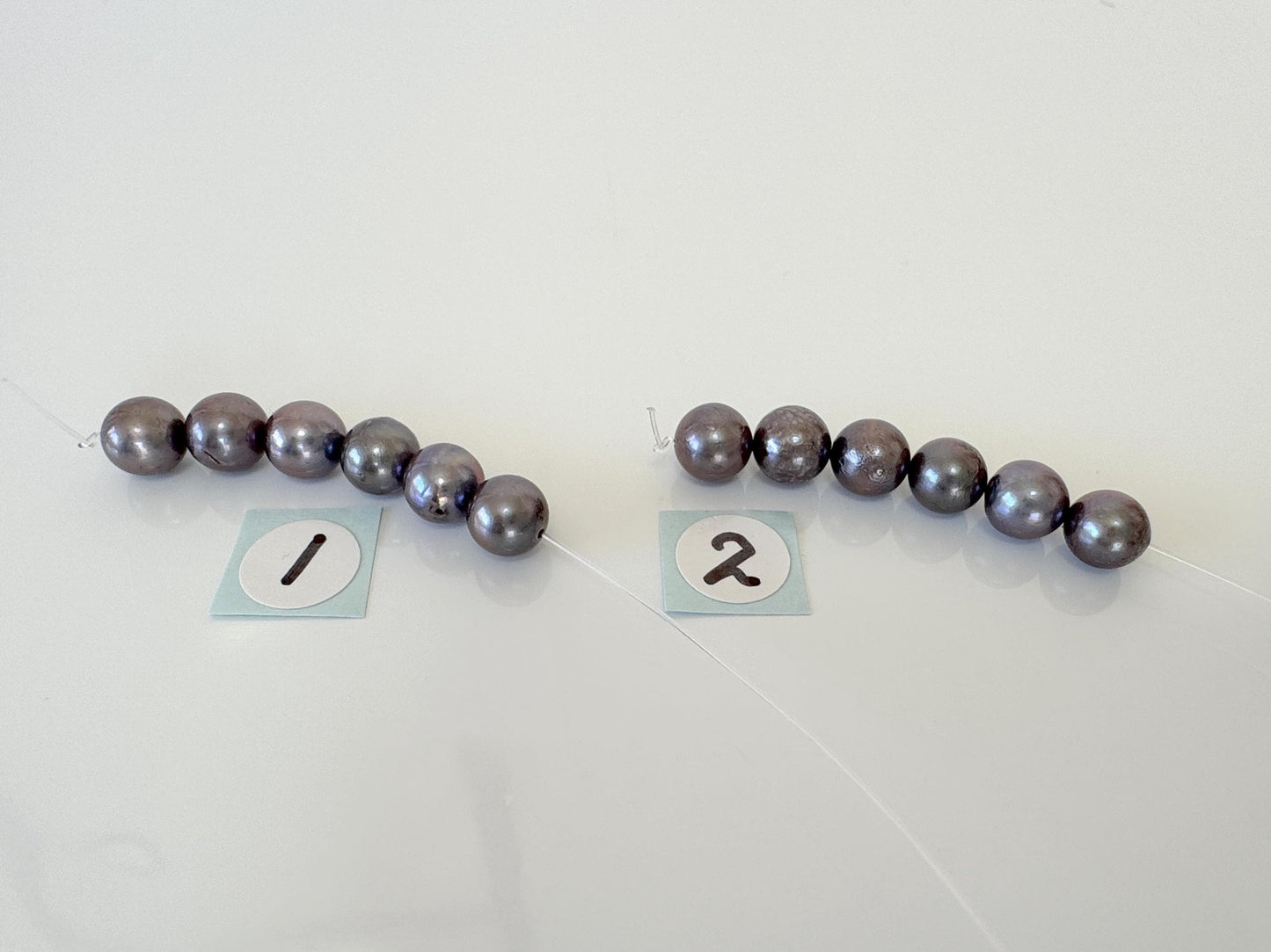 6 Pieces Short Strand of Japanese Peacock Black Akoya Pearl Beads, 5.7-5.9mm, Genuine Akoya Pearl, Cultured in Sea Water