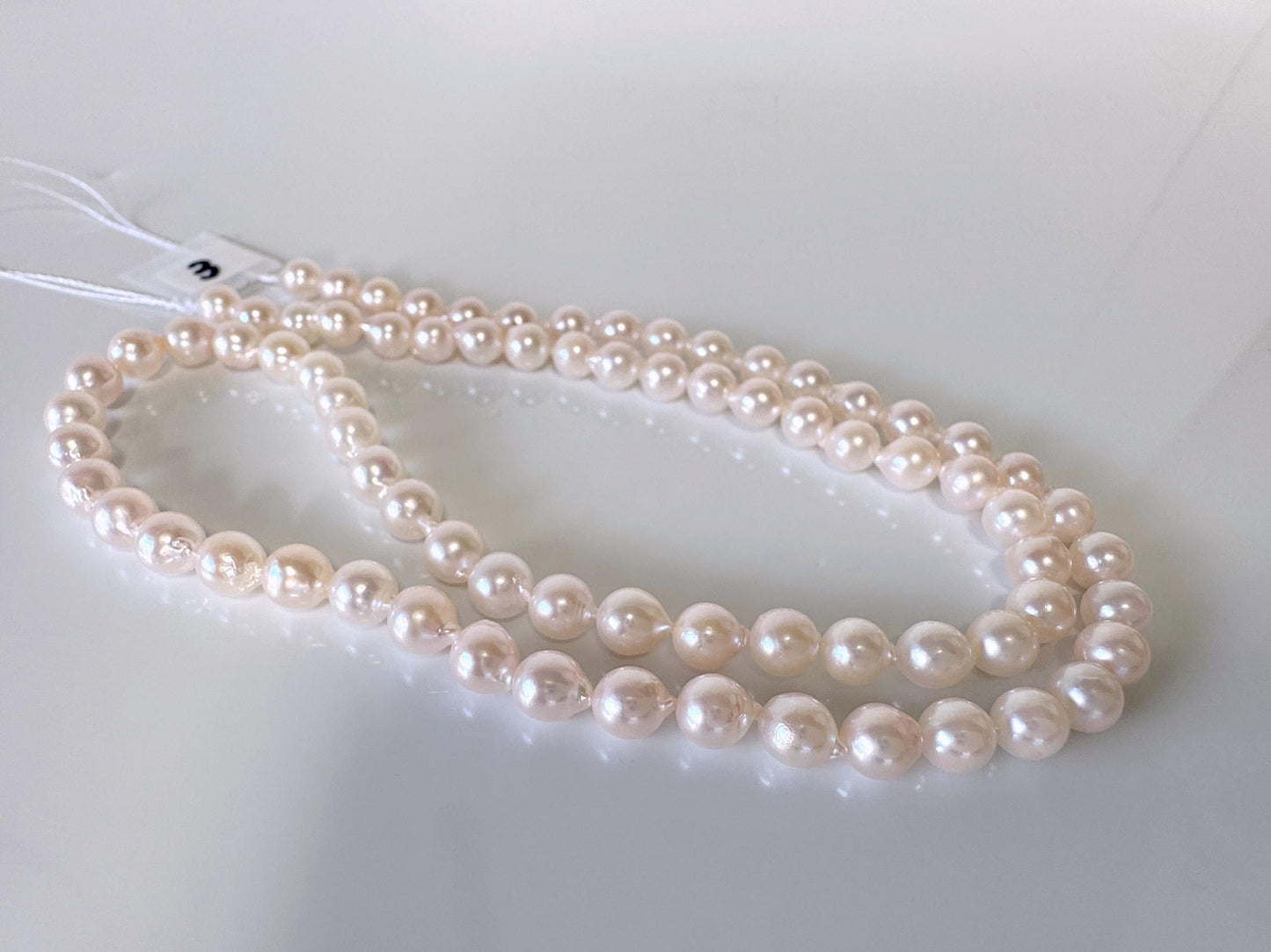 4.5-5mm Japanese White Akoya Baby Pearl Beads, Genuine Akoya Pearl, Full Strand, 40cm , 15.7", Cultured Salt water pearl