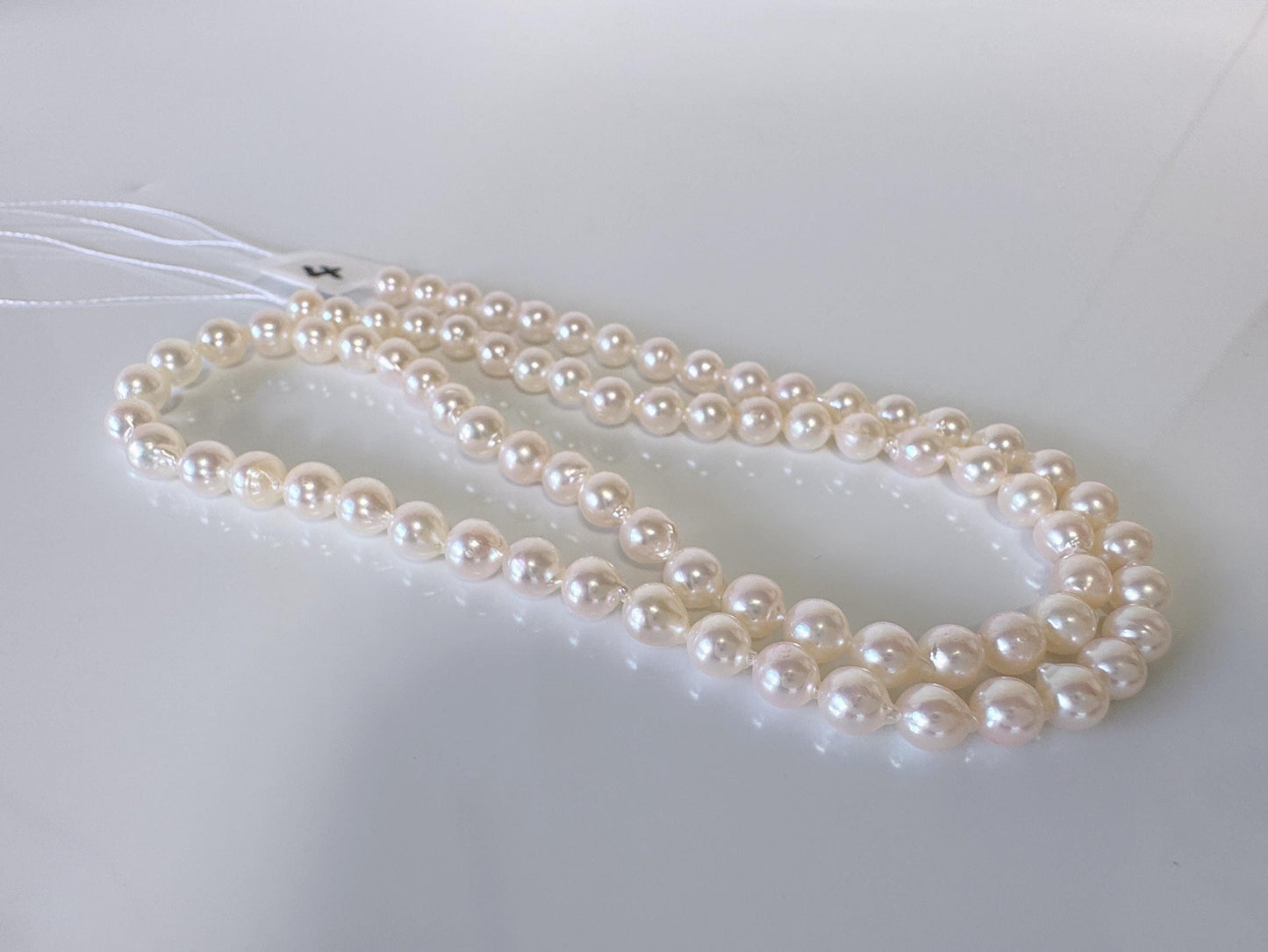 4.5-5mm Japanese White Akoya Baby Pearl Beads, Genuine Akoya Pearl, Full Strand, 40cm , 15.7", Cultured Salt water pearl