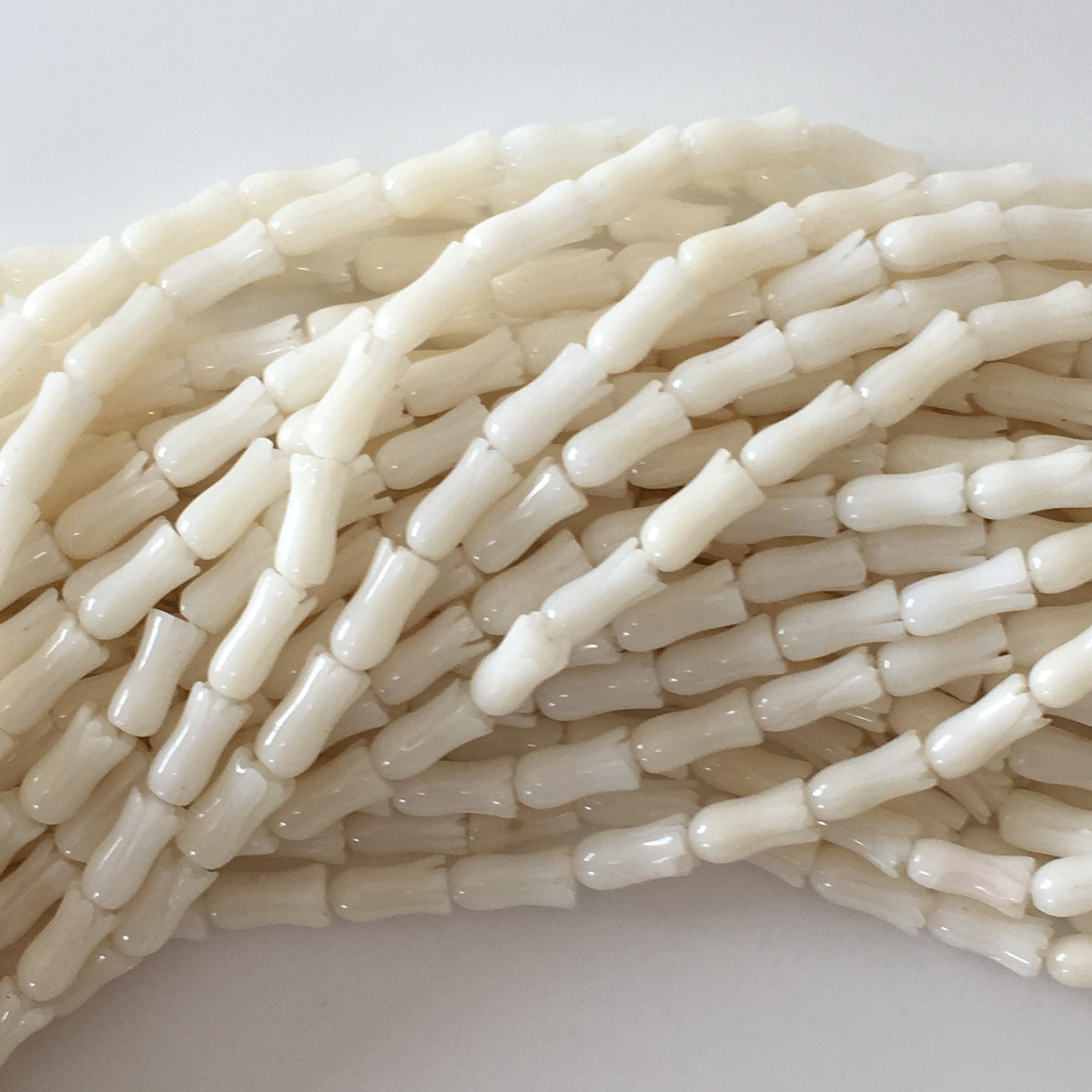 Natural white bamboo coral 3.5x7mm tulip beads strands, 15.7inches,40cm, white sea bamboo, natural white coral, price per strand