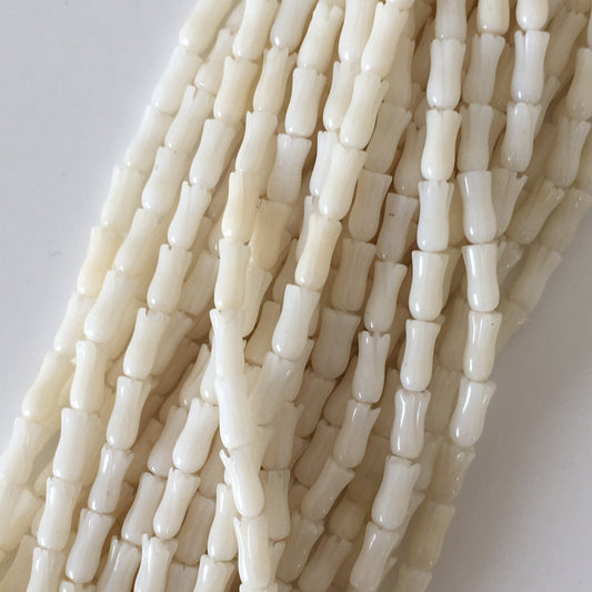 Natural white bamboo coral 3.5x7mm tulip beads strands, 15.7inches,40cm, white sea bamboo, natural white coral, price per strand