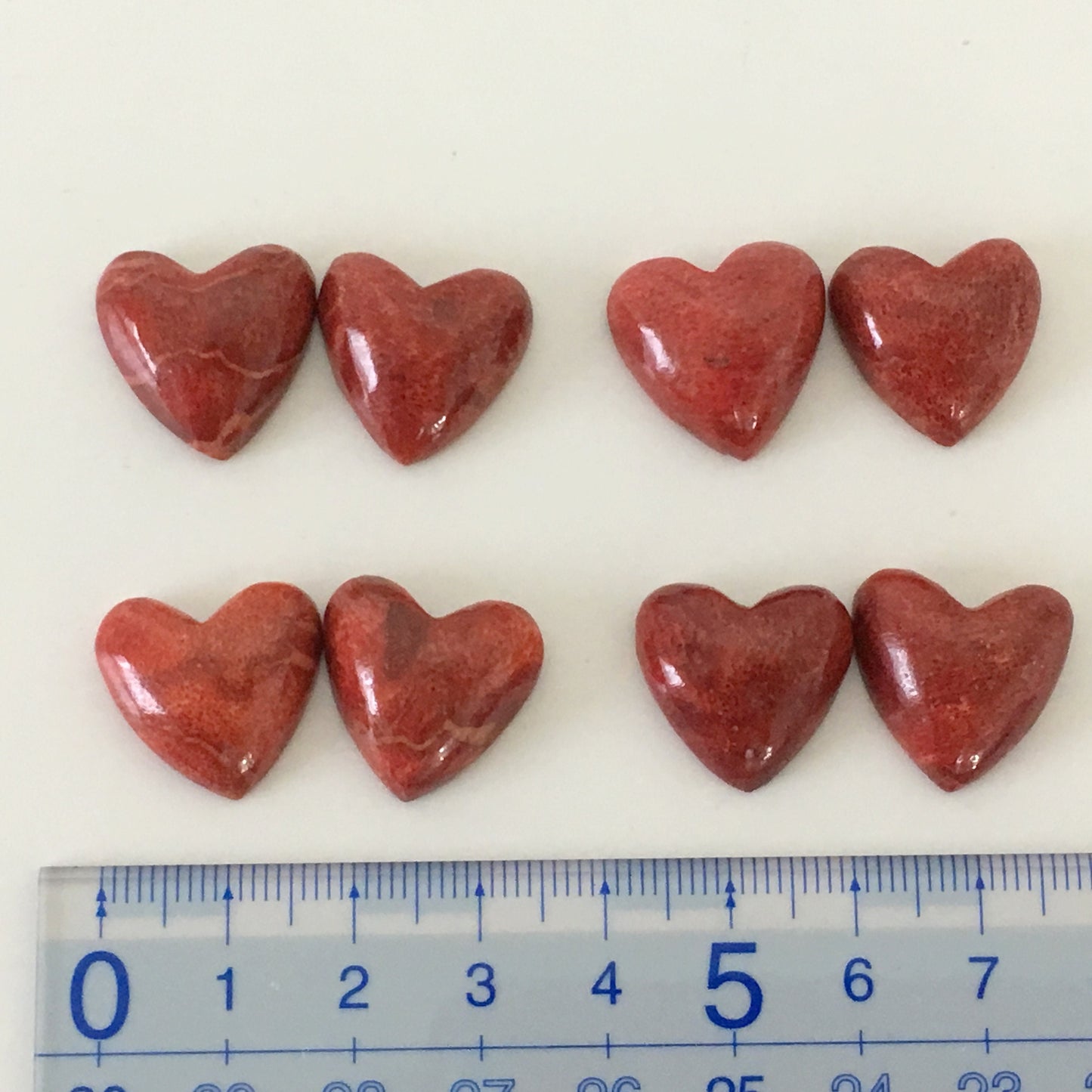 Natural Sponge Coral 18mm heart pair loose,  Apple coral heart loose,  For jewelry making, Price per pair