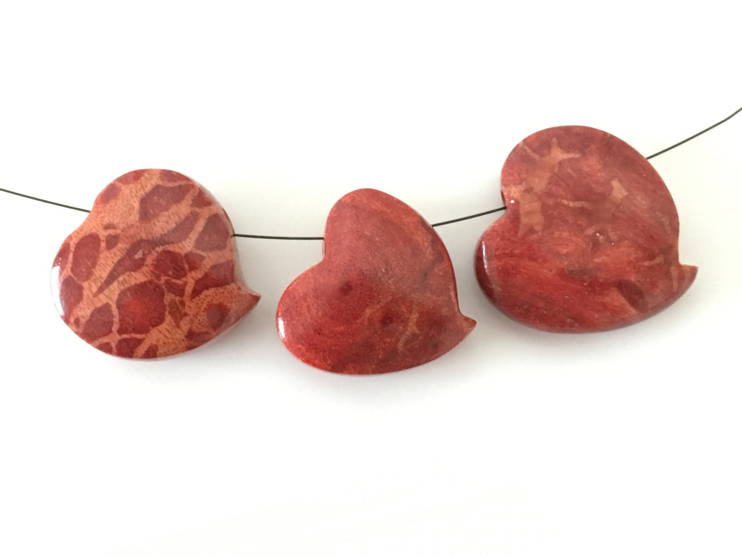 Natural sponge coral heart loose 10-12g,  Apple coral heart loose,  For jewelry making, Price per piece