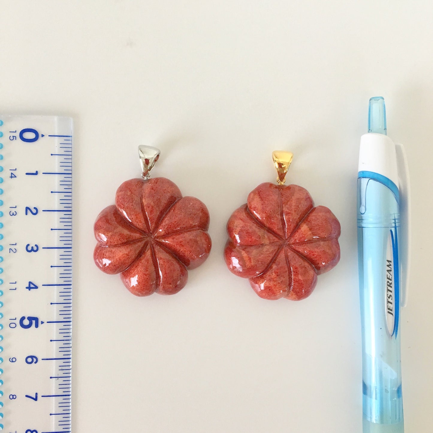 Natural sponge coral  Four leaf Clover pendant 30mm,  price per piece