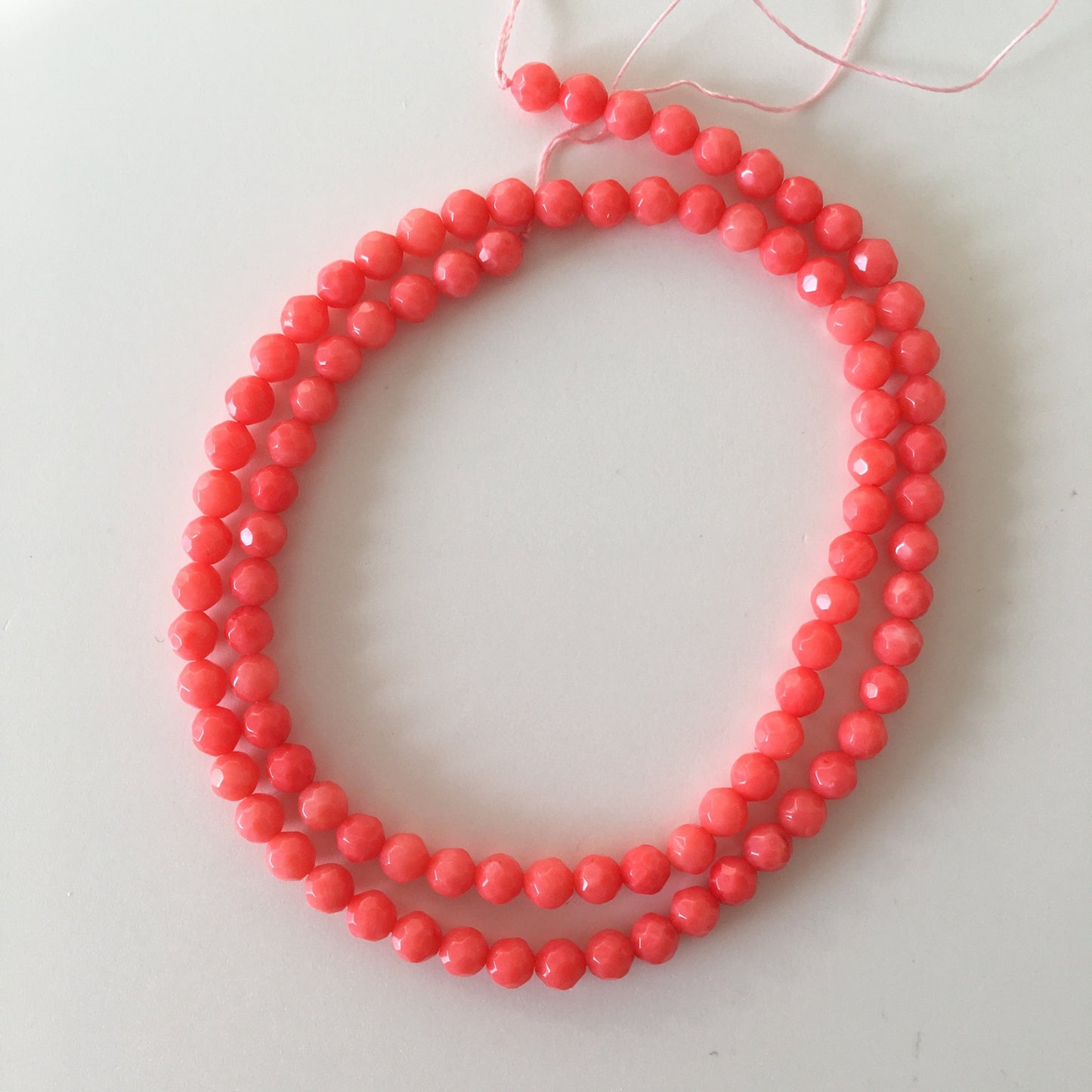 Pink bamboo coral 4mm faceted beads strands, cut beads strands, 15.7inches,40cm, pink sea bamboo, price per strand (colored)