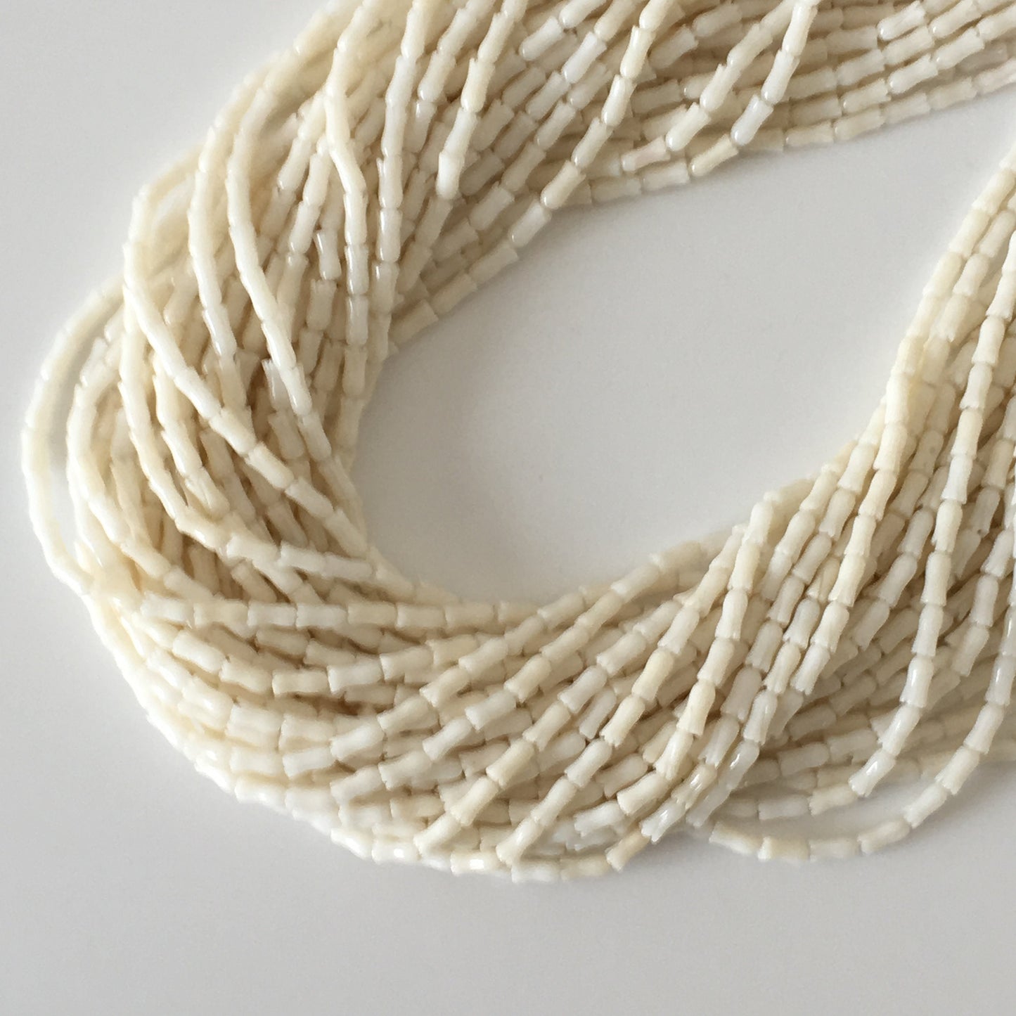 Natural white bamboo coral 3.5x7mm tulip beads strands, 15.7inches,40cm, white sea bamboo, natural white coral, price per strand