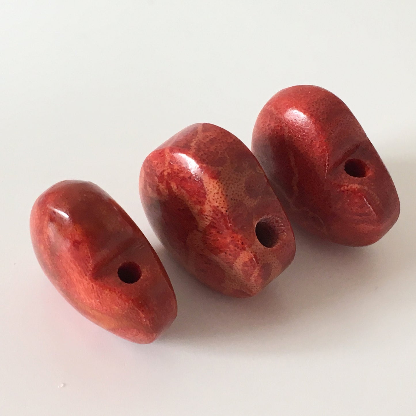 Natural sponge coral Heart loose 8-10g,  Apple coral heart loose,  For jewelry making, Price per piece