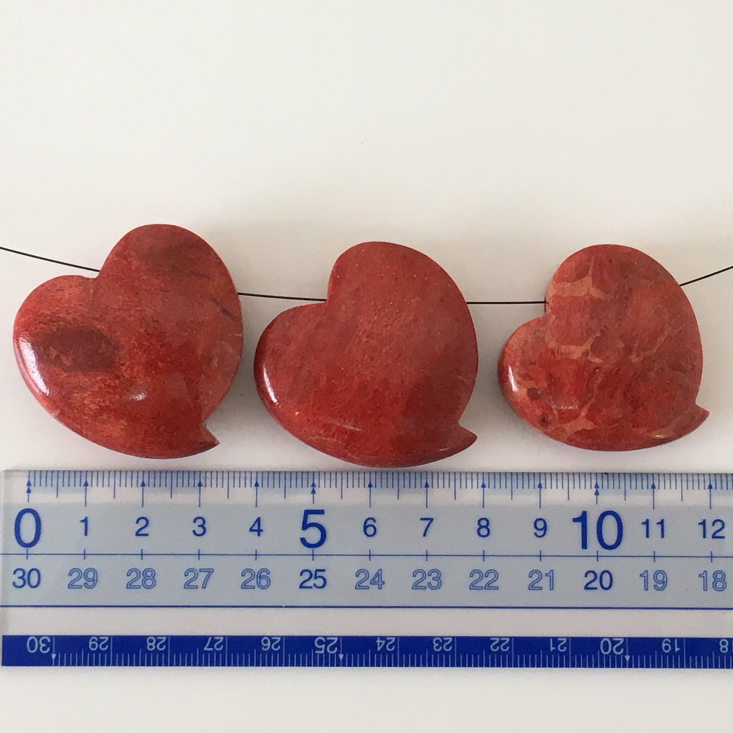 Natural sponge coral heart loose over 14g, over 35mm, Apple coral heart loose,  For jewelry making, Price per piece