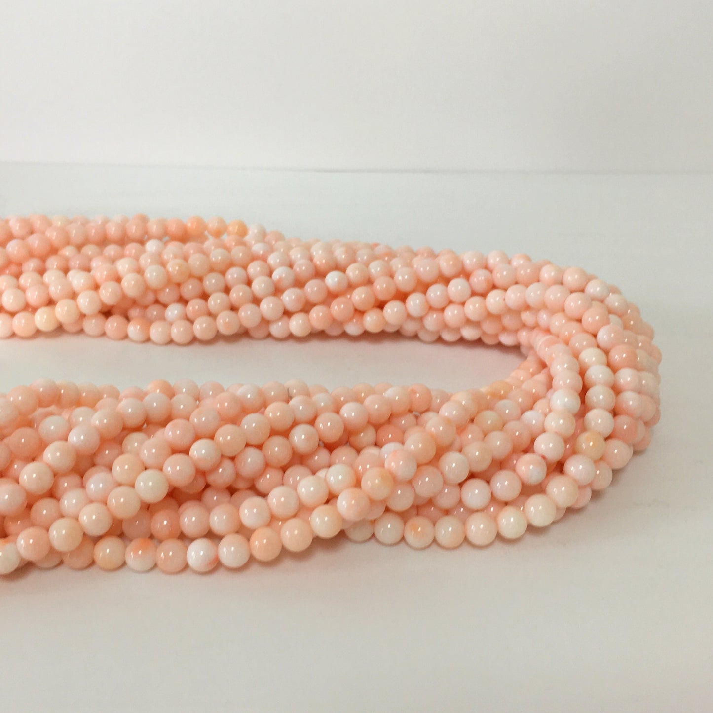 Natural Pink Coral (Miss coral) 5mm round beads strands, Natural angel skin color coral, strand or half-strand, Natural color