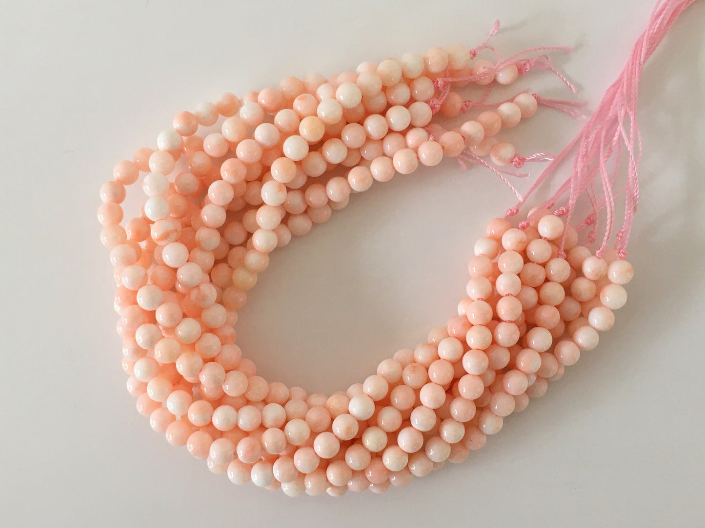 Natural Pink Coral (Miss coral) 5mm round beads strands, Natural angel skin color coral, strand or half-strand, Natural color