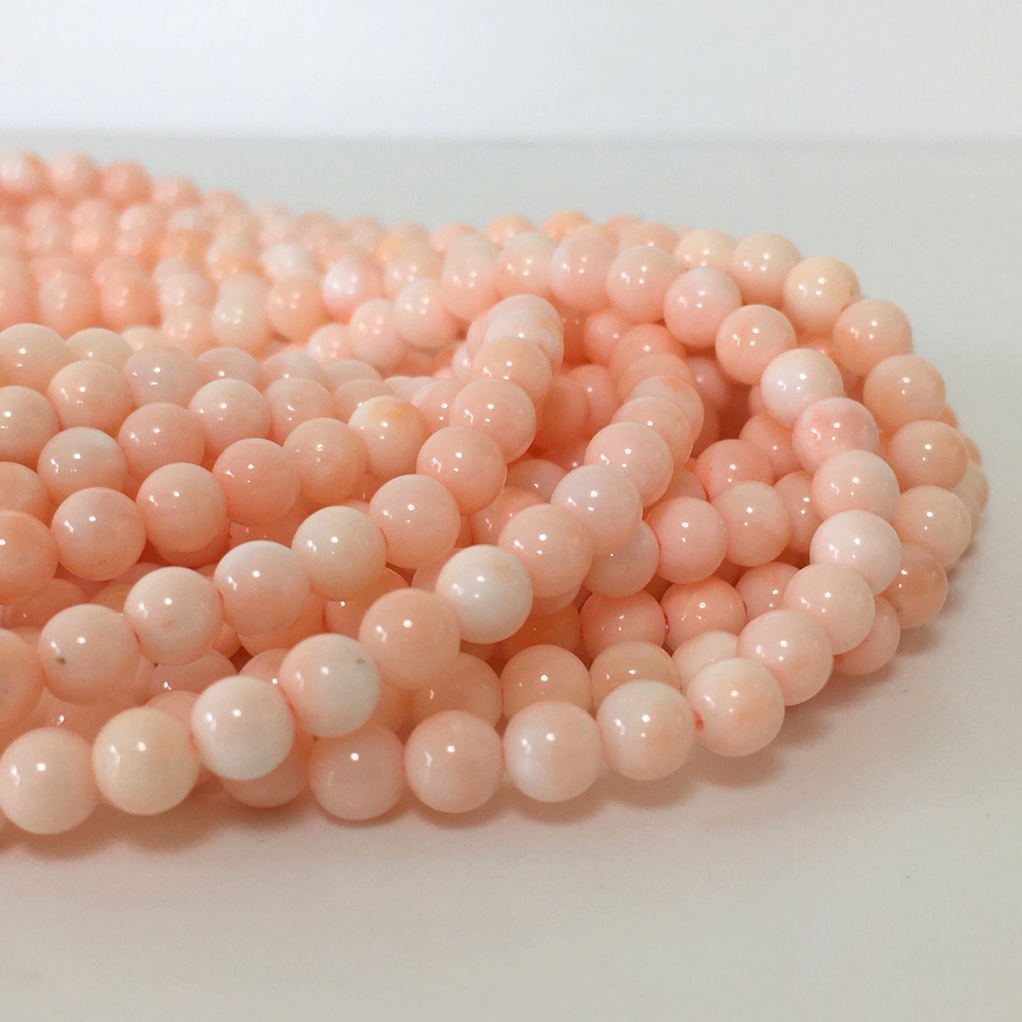 Natural Pink Coral (Miss coral) 5mm round beads strands, Natural angel skin color coral, strand or half-strand, Natural color