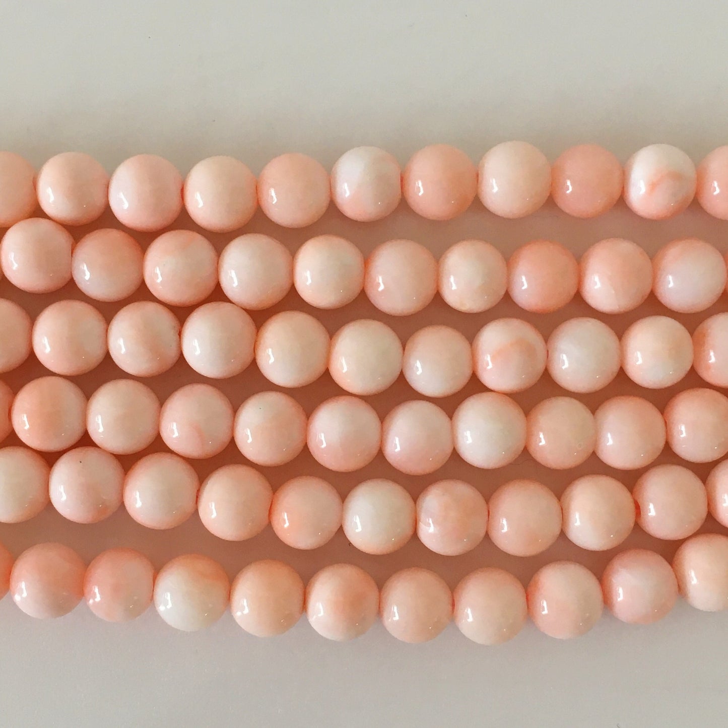 Natural Pink Coral (Miss coral) 5.5-5.75mm round beads strands, Natural angel skin color coral, full strand or half-strand, Natural color