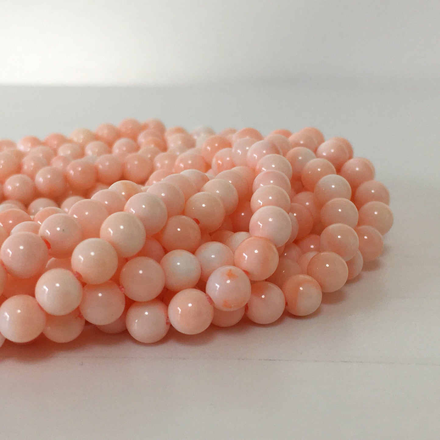 Natural Pink Coral (Miss coral) 5.5-5.75mm round beads strands, Natural angel skin color coral, full strand or half-strand, Natural color