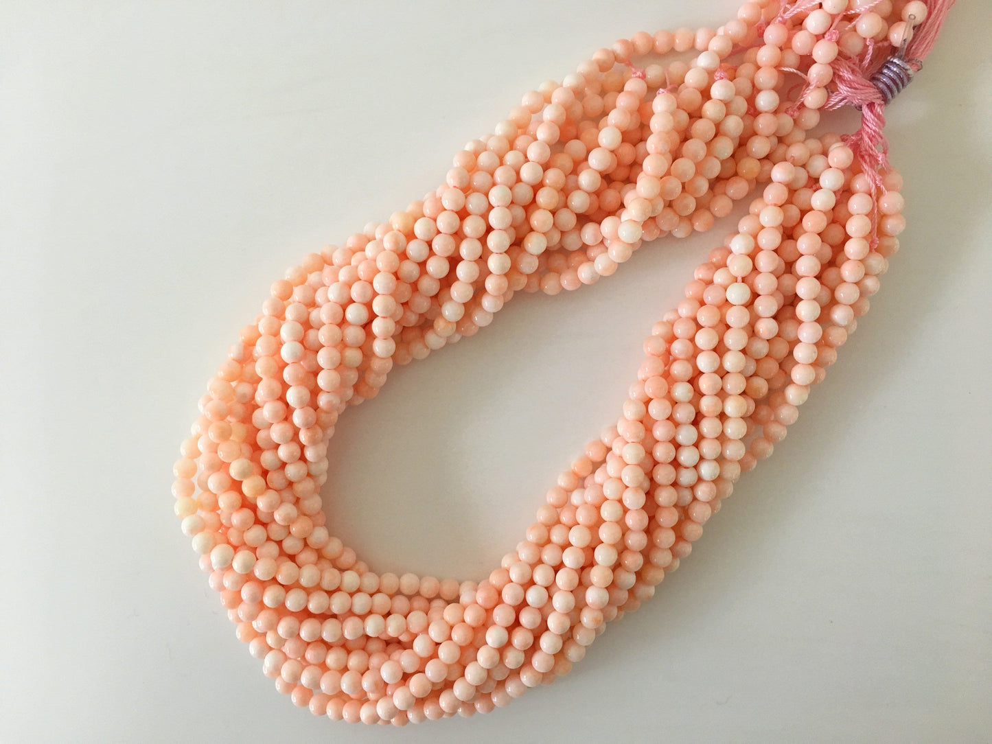 Natural Pink Coral (Miss coral) 5mm round beads strands, Natural angel skin color coral, strand or half-strand, Natural color