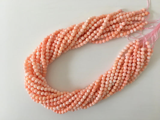 Natural Pink Coral (Miss coral) 5mm round beads strands, Natural pink color coral, full strand or half-strand