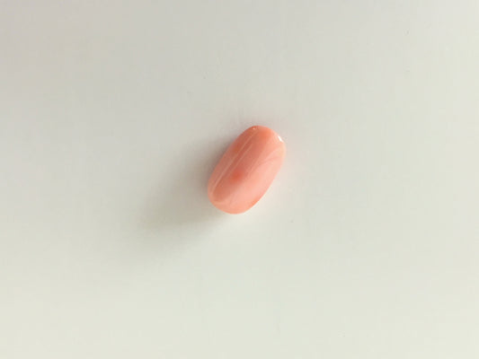 Natural deep sea coral oval cabochon, orange pink color coral loose, Drilled hole on top, for jewelry making, For pendant, natural color