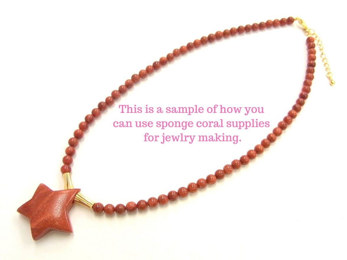 Full hole Natural sponge coral star loose 30mm, Apple coral star loose, Full hole, For jewelry making, Price per piece