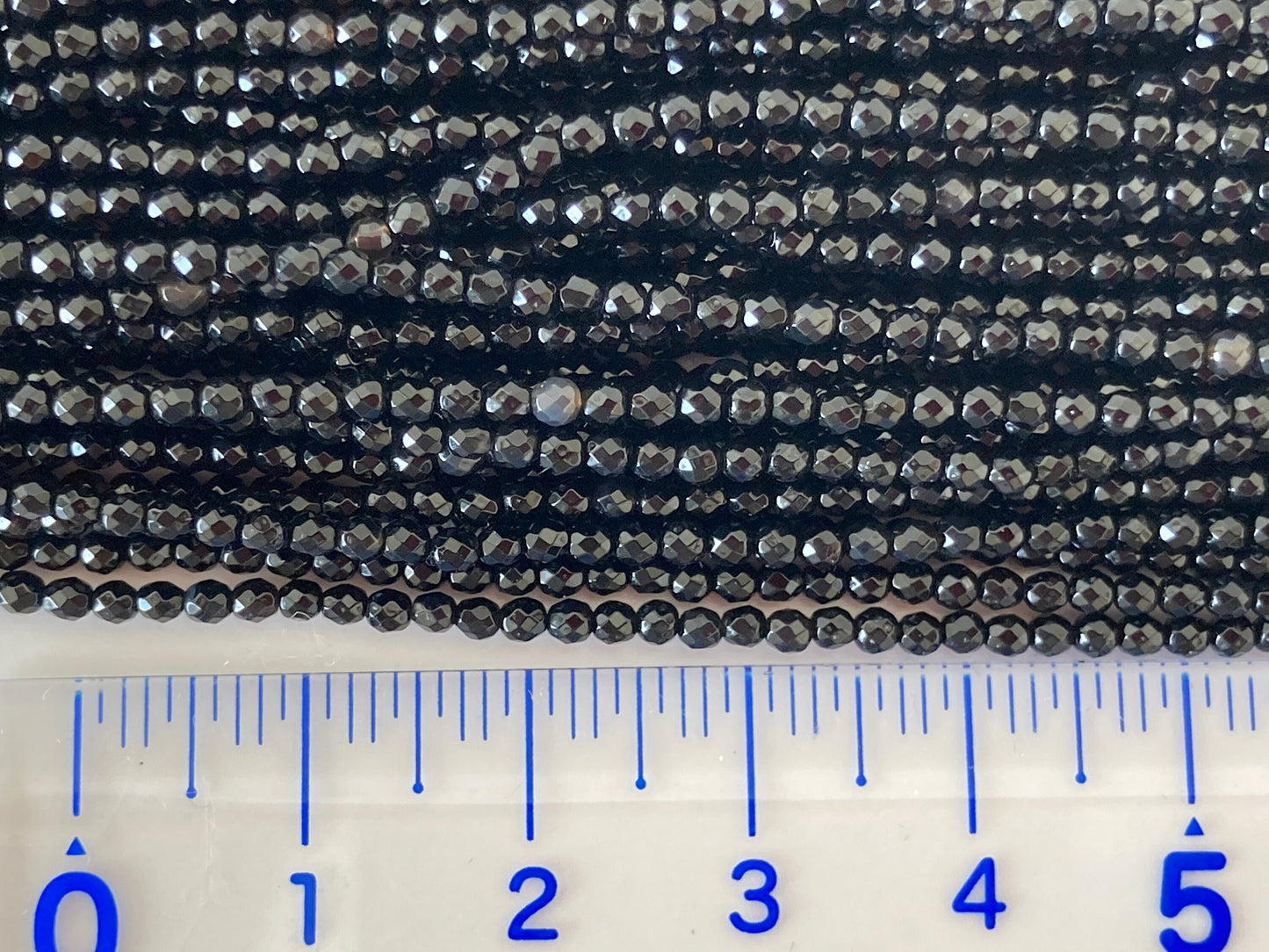 Onyx beads, Black Agate, Onyx 2mm faceted beads strands, fine quality, 15.5inches, 39cm, Price per strand