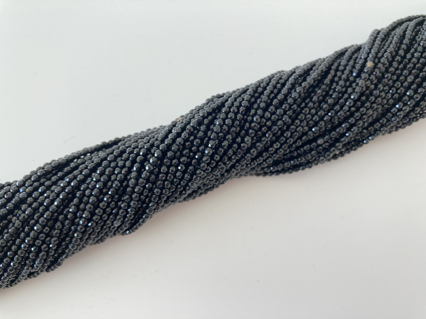 Onyx beads, Black Agate, Onyx 2mm faceted beads strands, fine quality, 15.5inches, 39cm, Price per strand