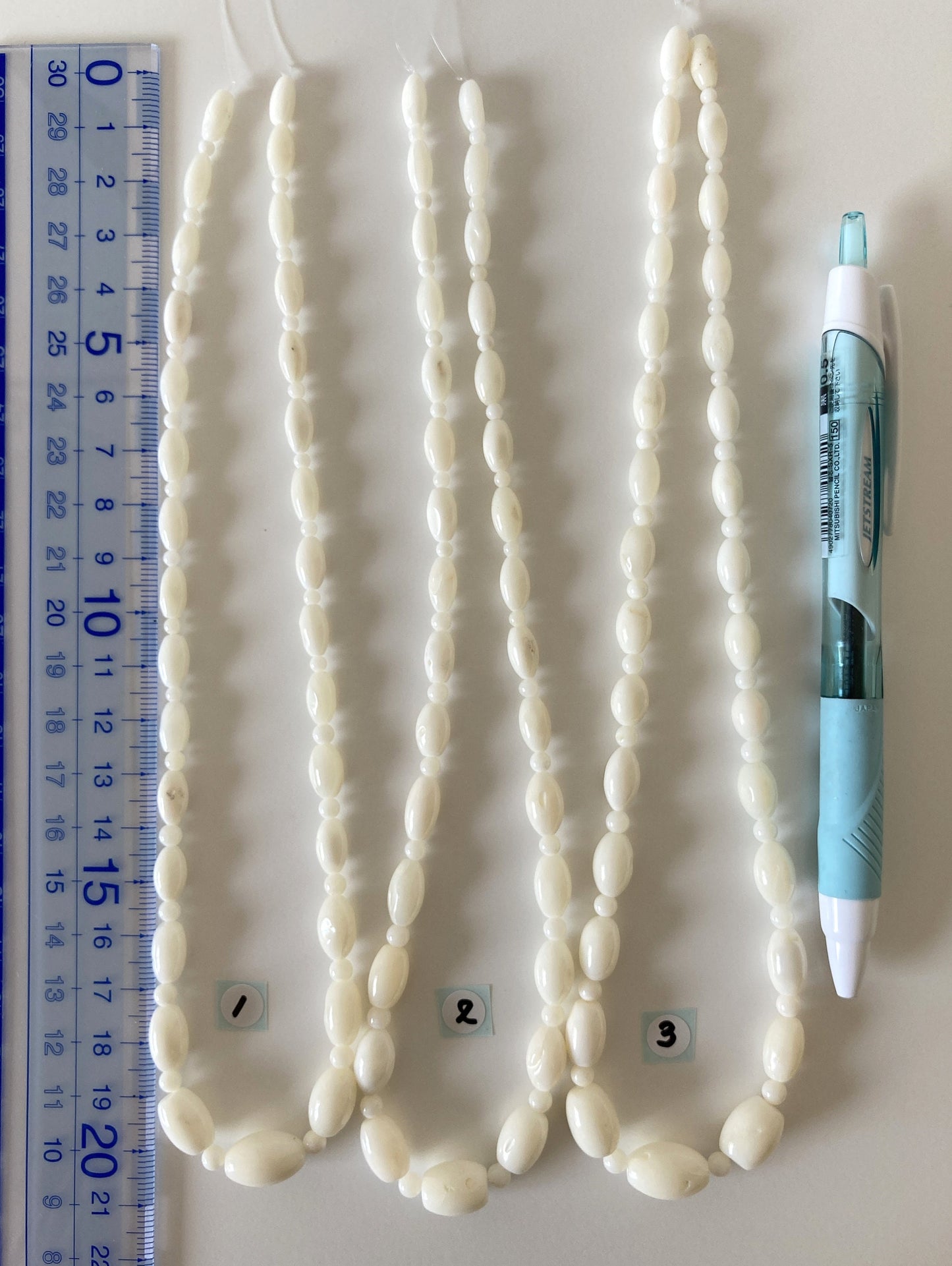 Natural White Color Bicone & Round Gradation Full-Strand Coral Beads, Pure White Genuine Coral, Barrel shape, Marquise Shape, Jewelry Making