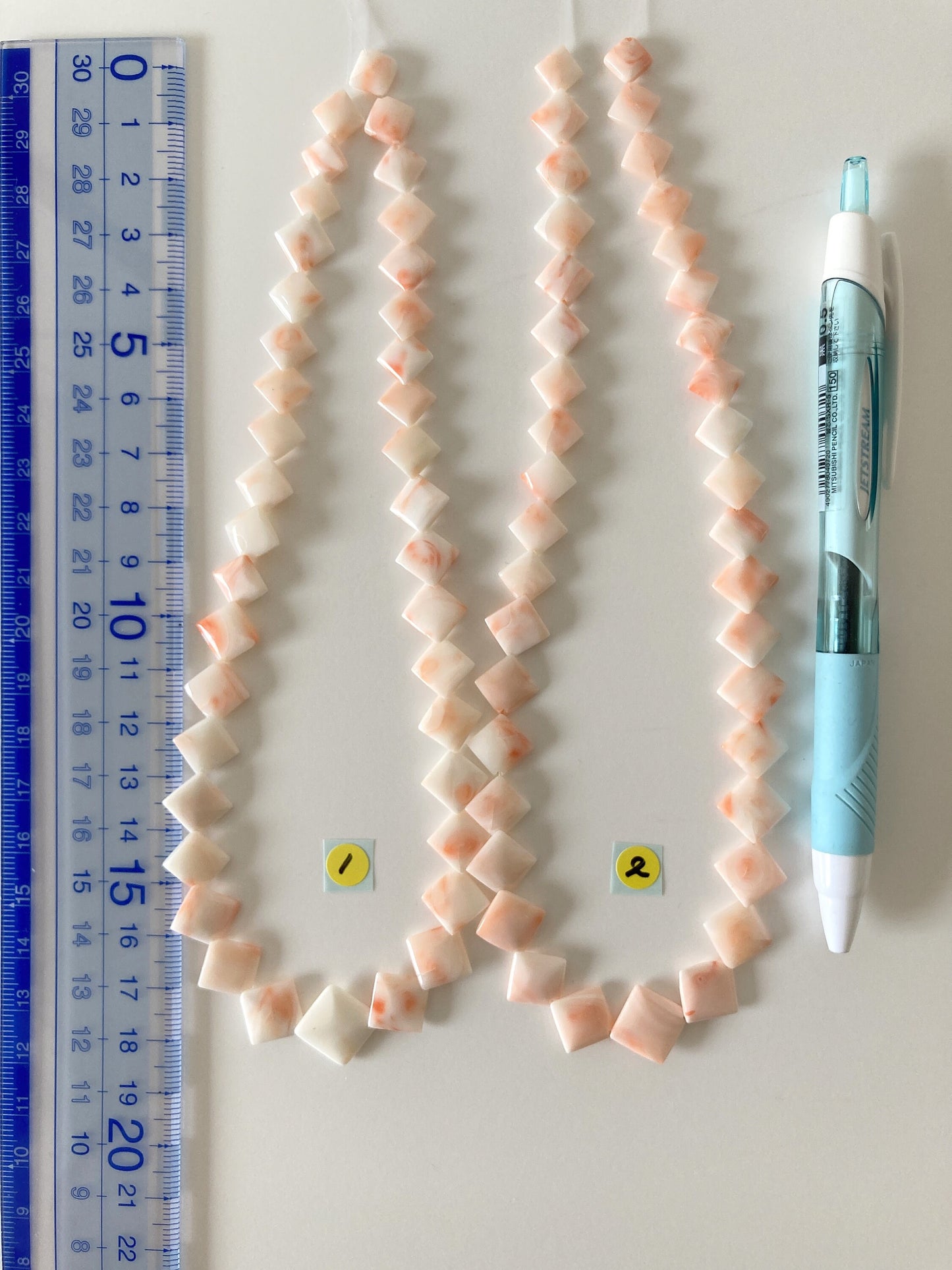 Natural Deep Sea Coral Square Shaped Strand, Pink/White Color Coral Strand for Jewelry Making, Natural Color, Rhombus Shaped, Genuine Coral