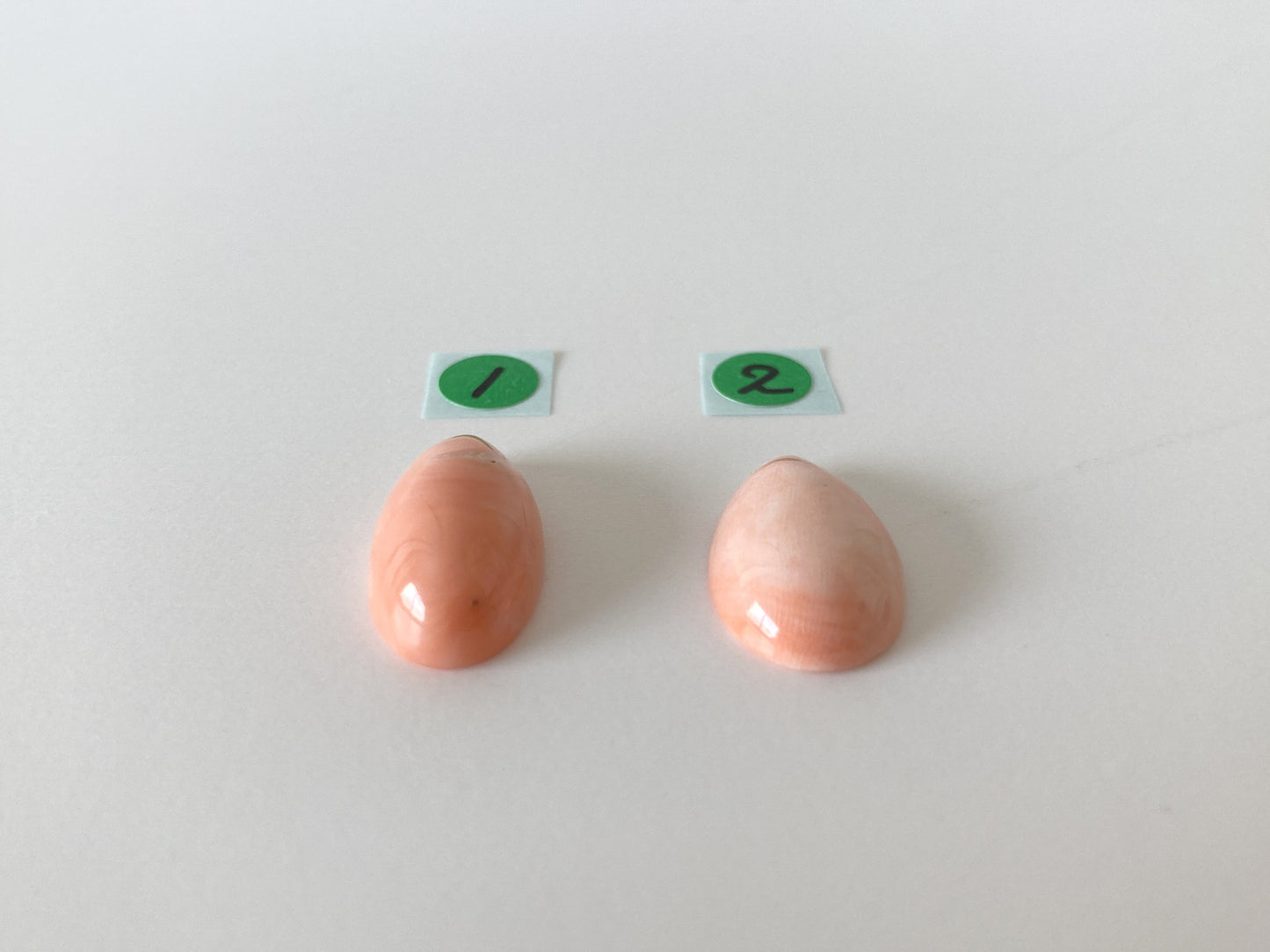 Natural Deep Sea Coral Teardrop Shape Loose, Natural Pink Coral Teardrop Cabochon, for Jewelry Making, Drilled Hole, Flat Back