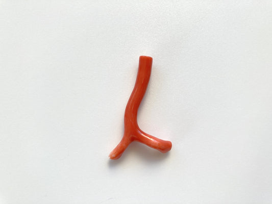 Coral Branch, Natural Japanese Momo Coral, Natural Orange Color Coral, Length 40mm, Hole on Top, Genuine Precious Coral, For Jewelry Making