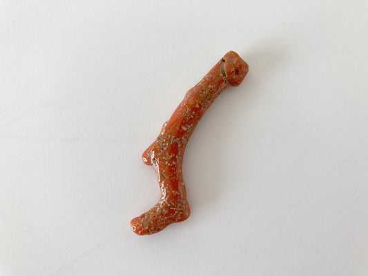 Japanese red(Aka) coral branch , Natural red color coral for jewelry making, Drilled hole on top