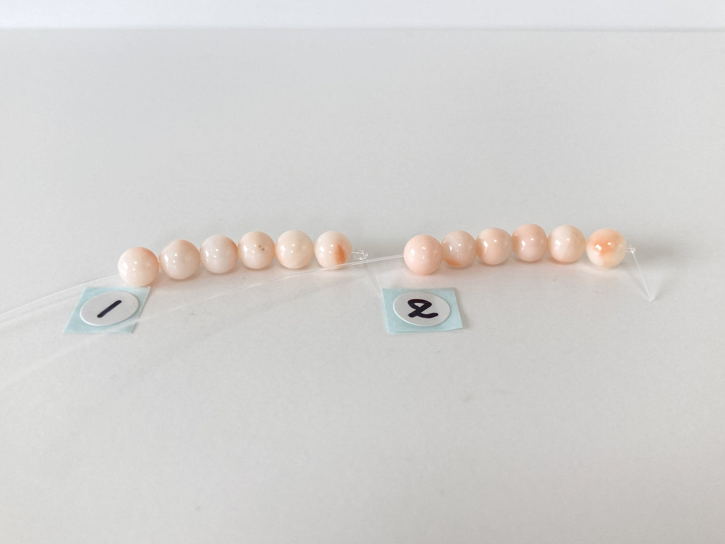 Reserved for Loes, #2 Short strand (6pcs) of Natural Deep sea coral round beads strand 5.5-6mm, natural Pink/White/Orange Color coral